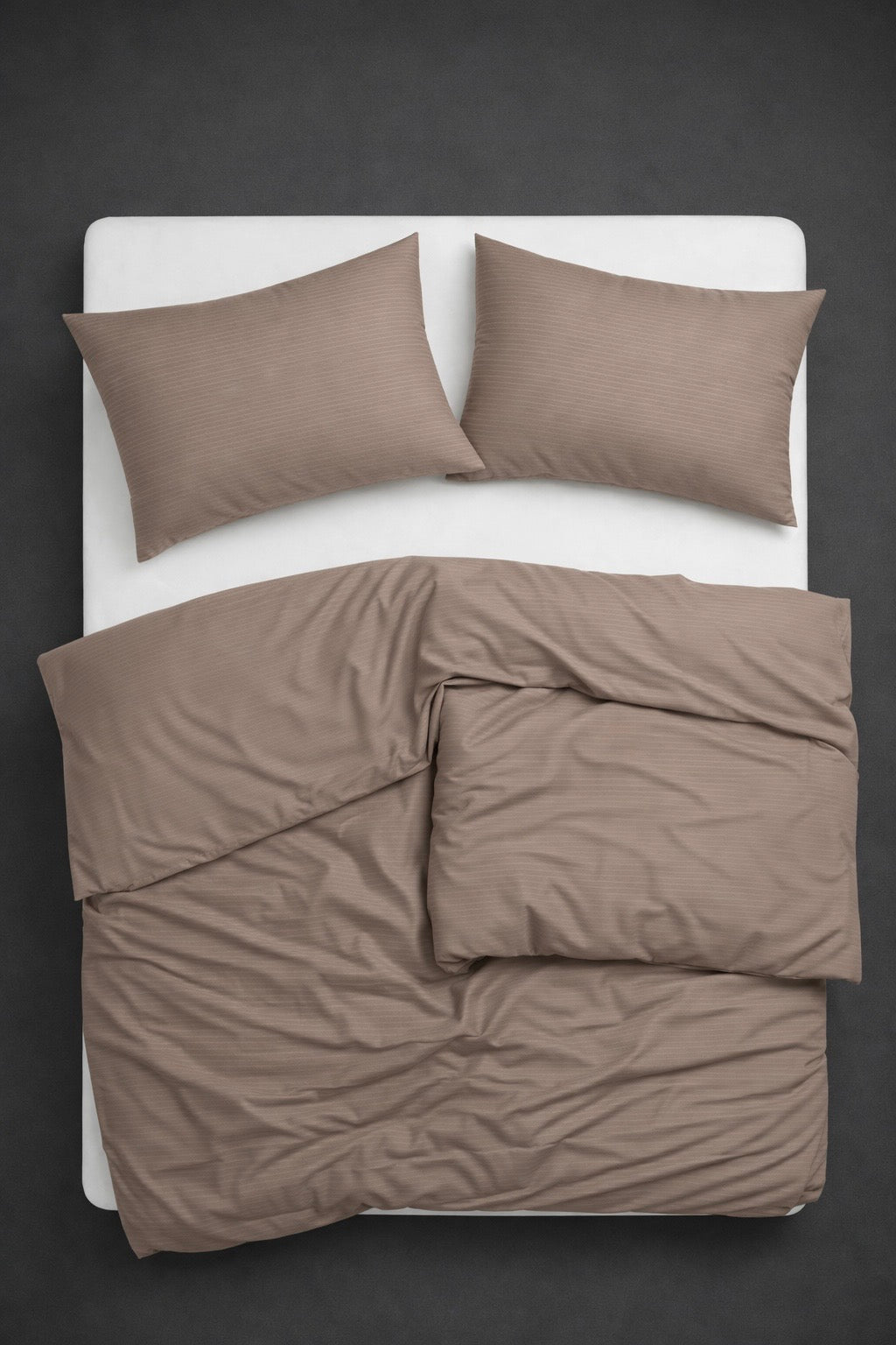 COMFORT Satino patalynės komplektas „STONE TAUPE STRIPE“