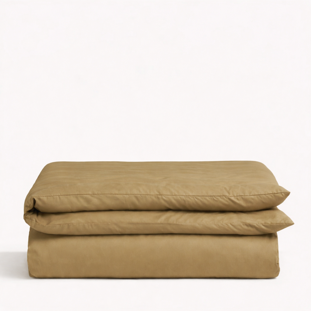 PREMIUM Satino antklodės užvalkalas „OLIVE SHADOW“