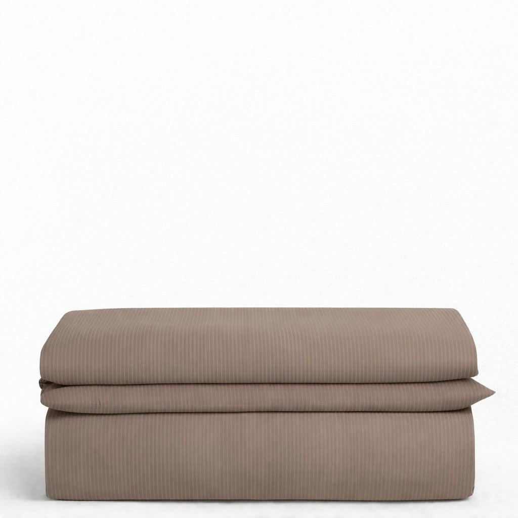 COMFORT Satino antklodės užvalkalas „STONE TAUPE STRIPE“