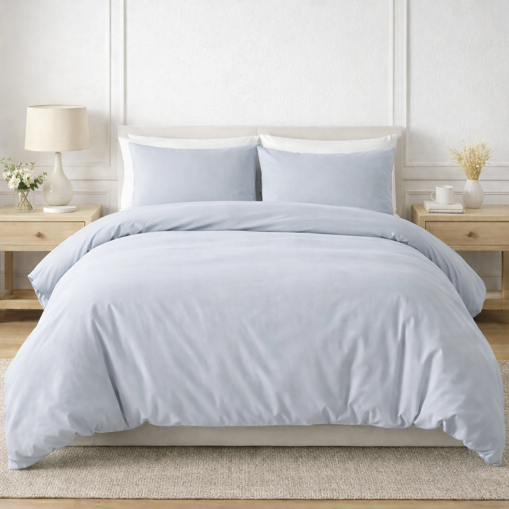 PREMIUM Satino patalynės komplektas „CRYSTAL BLUE“