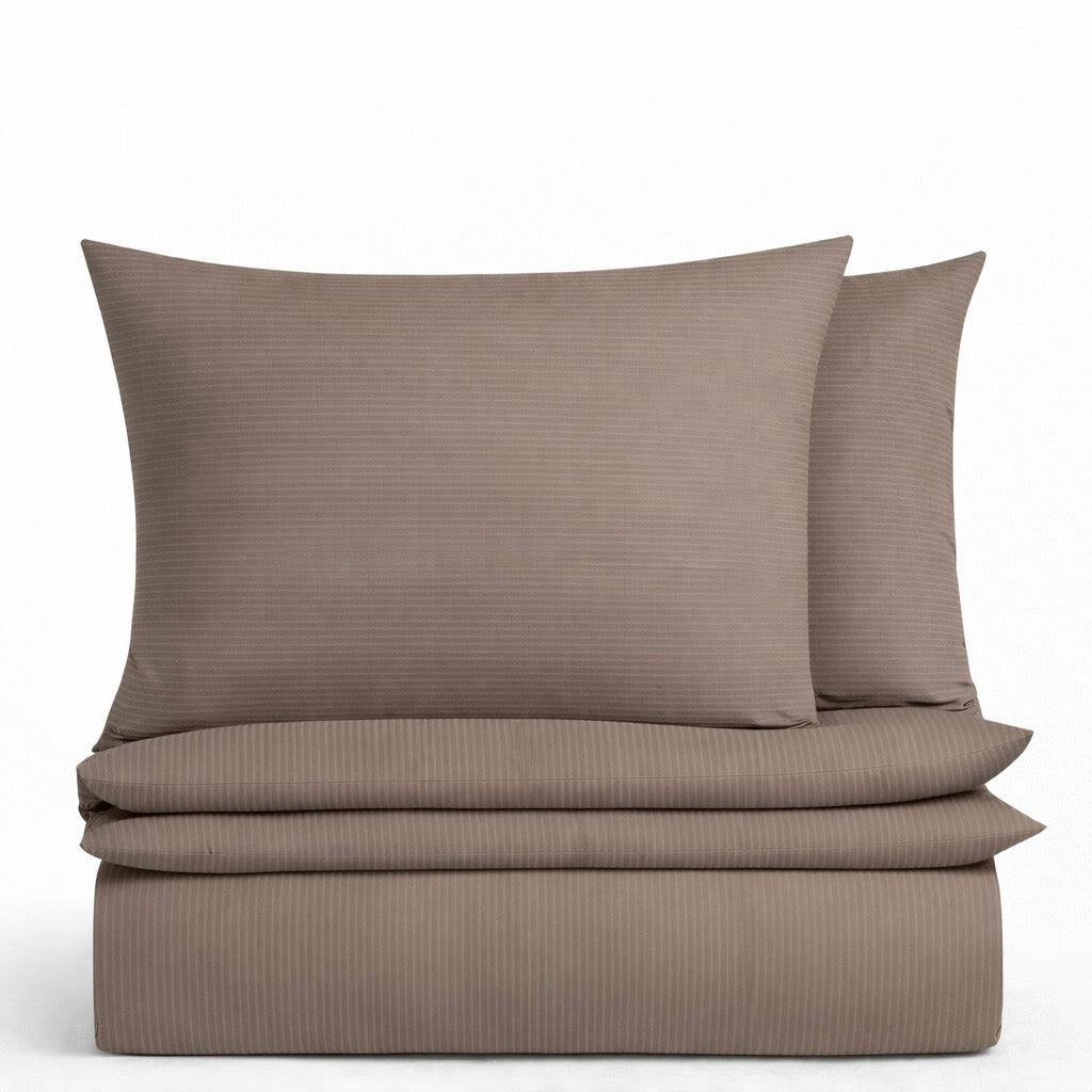 COMFORT Satino patalynės komplektas „STONE TAUPE STRIPE“