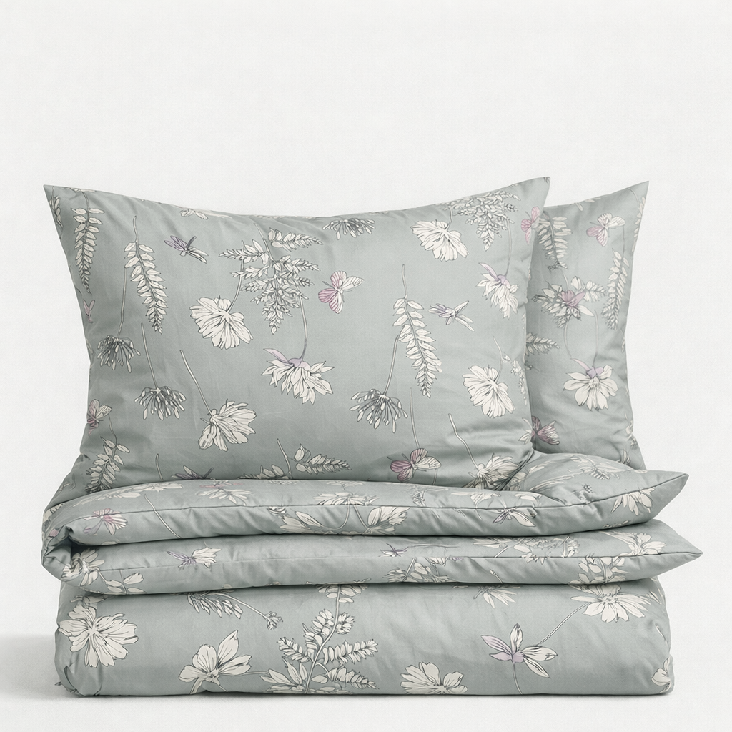 Dvipusis satino patalynės komplektas „SPRING BREEZE“