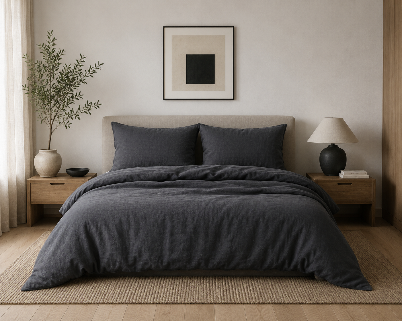 Lino patalynės komplektas „ASH GREY“
