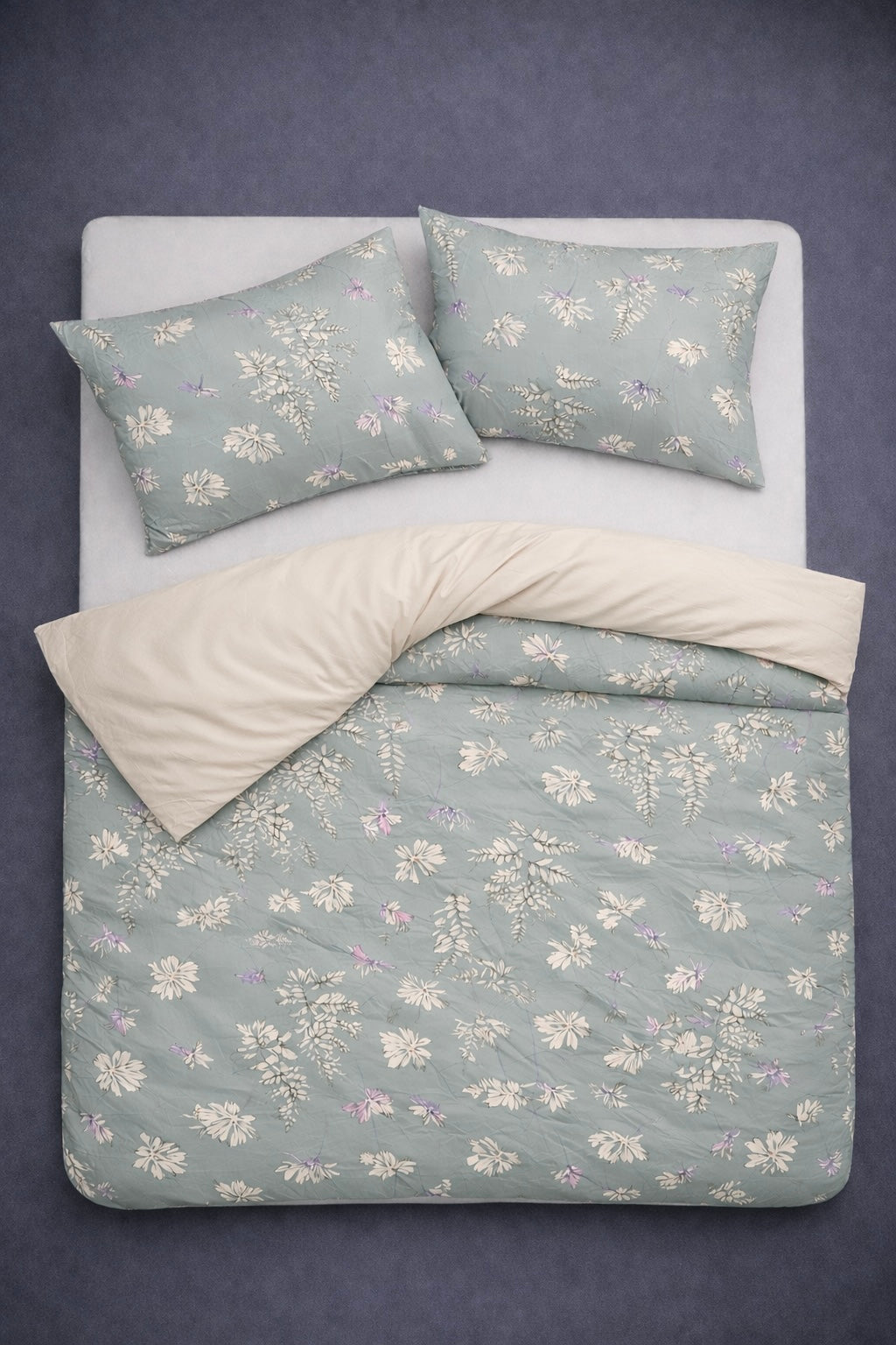 Dvipusis satino patalynės komplektas „SPRING BREEZE“