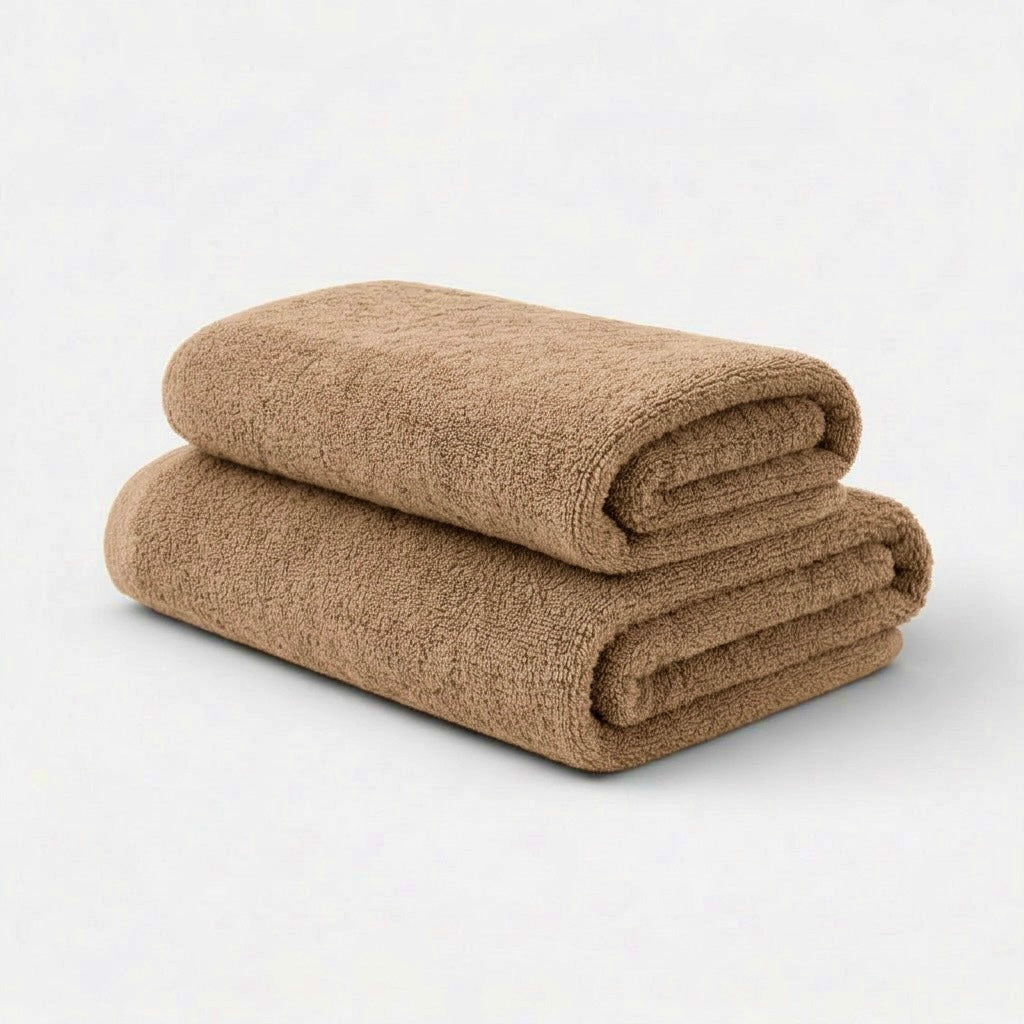 Medvilninių rankšluoščių komplektas "NUDE BROWN"