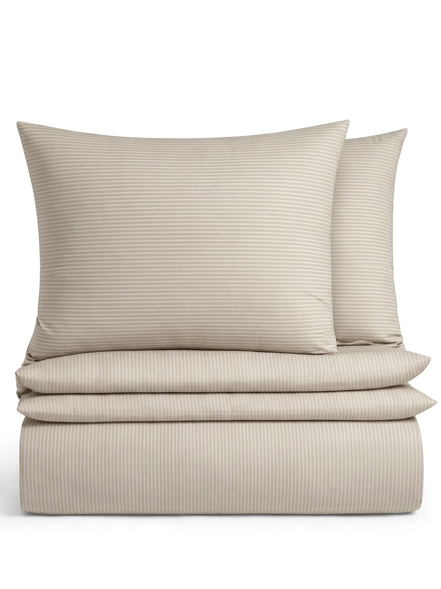 COMFORT Satino patalynės komplektas „BEIGE STRIPE“