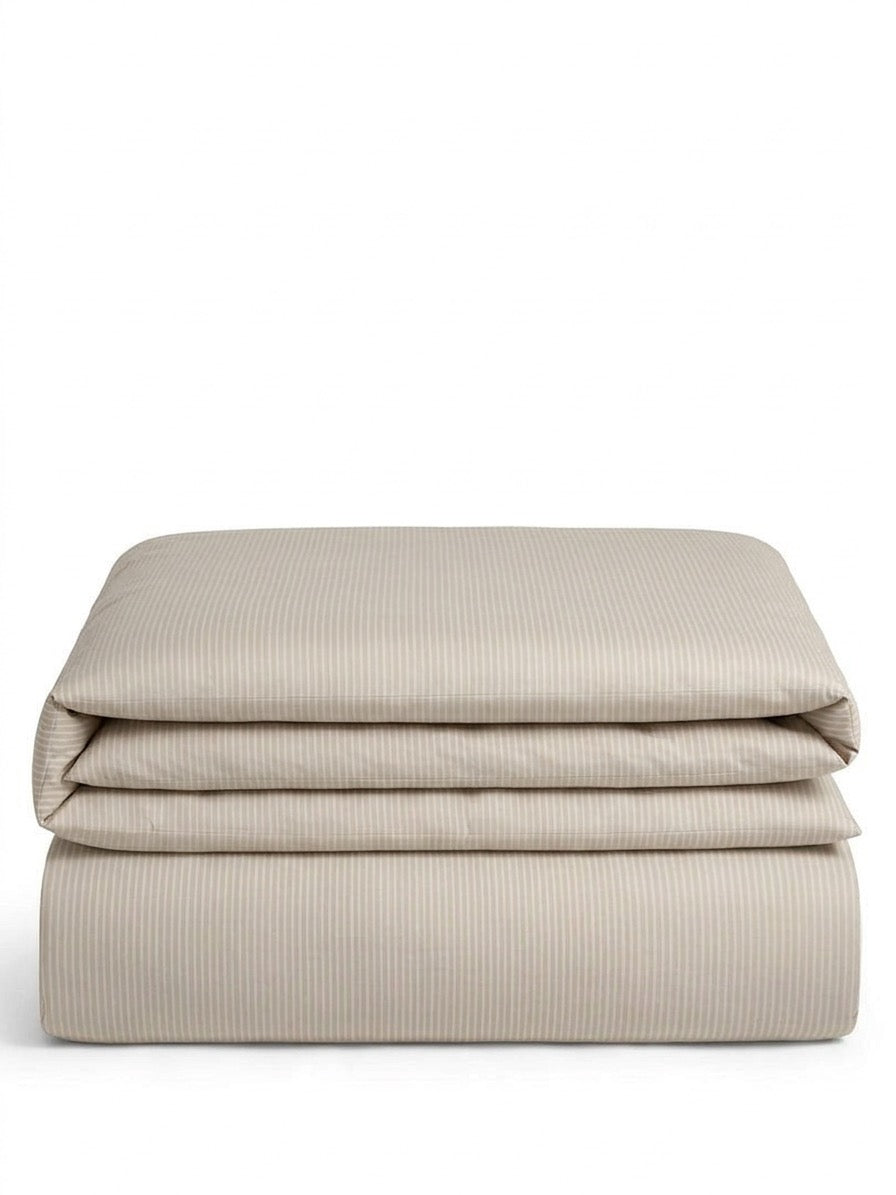 COMFORT Satino antklodės užvalkalas „BEIGE STRIPE“