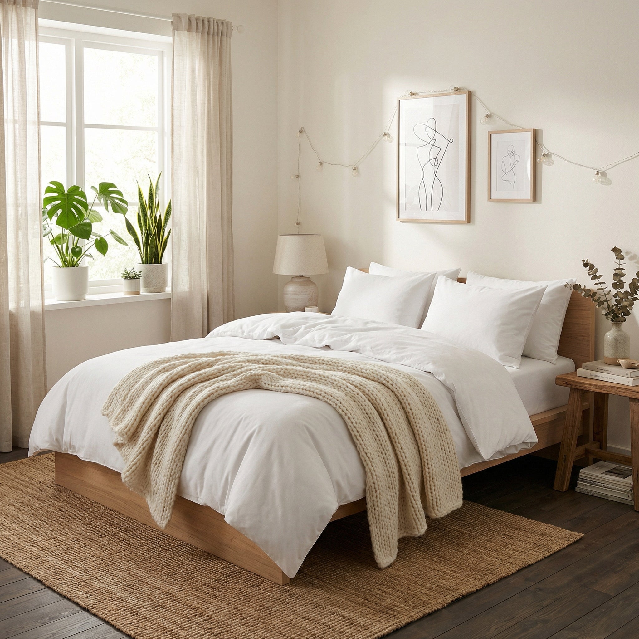 Satino patalynės komplektas „PURE WHITE“