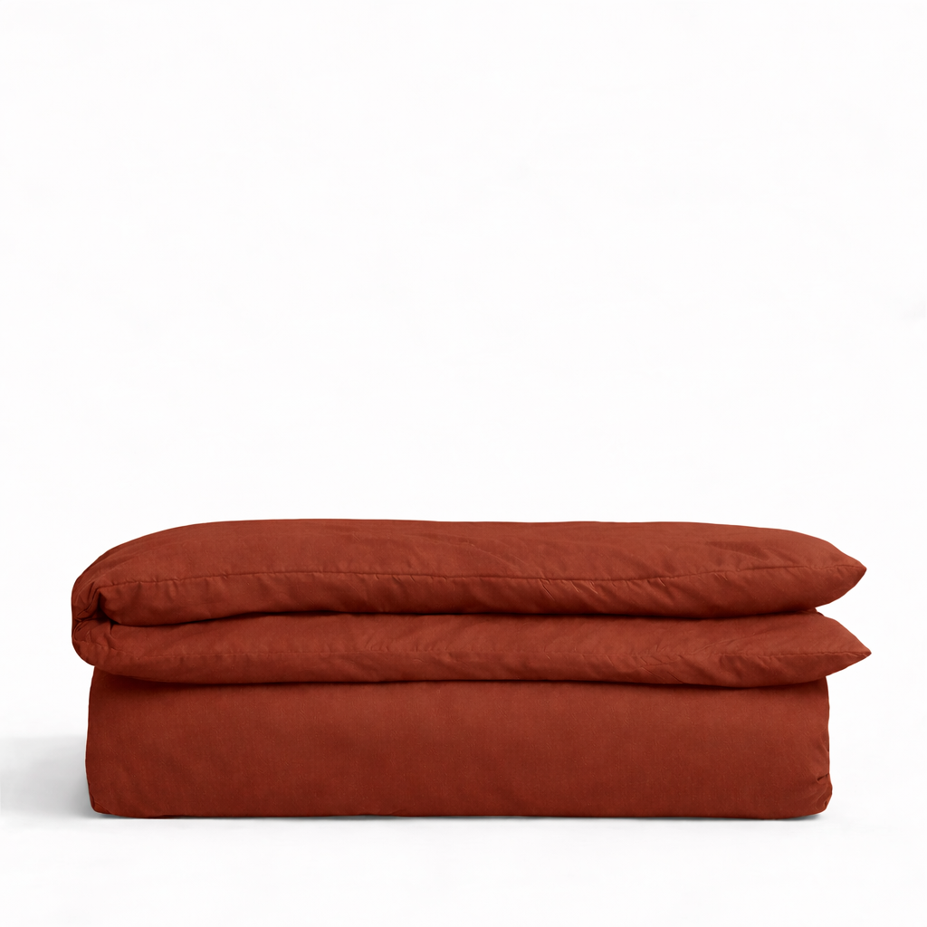Satino antklodės užvalkalas „PURE TERRACOTTA“
